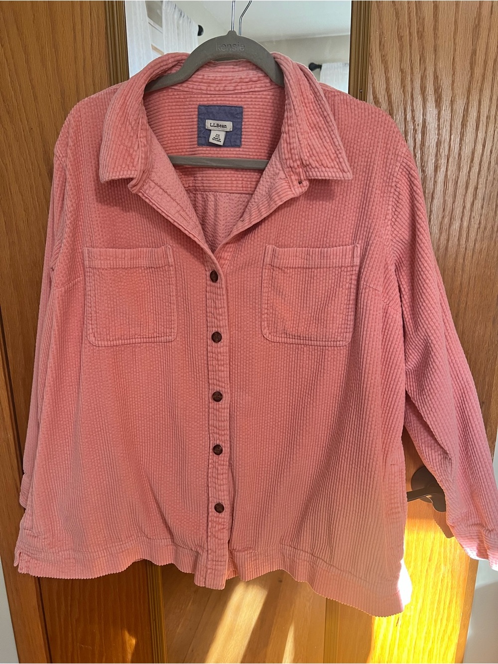 L.L.Bean Peach Pink Corduroy Shirt Jacket
